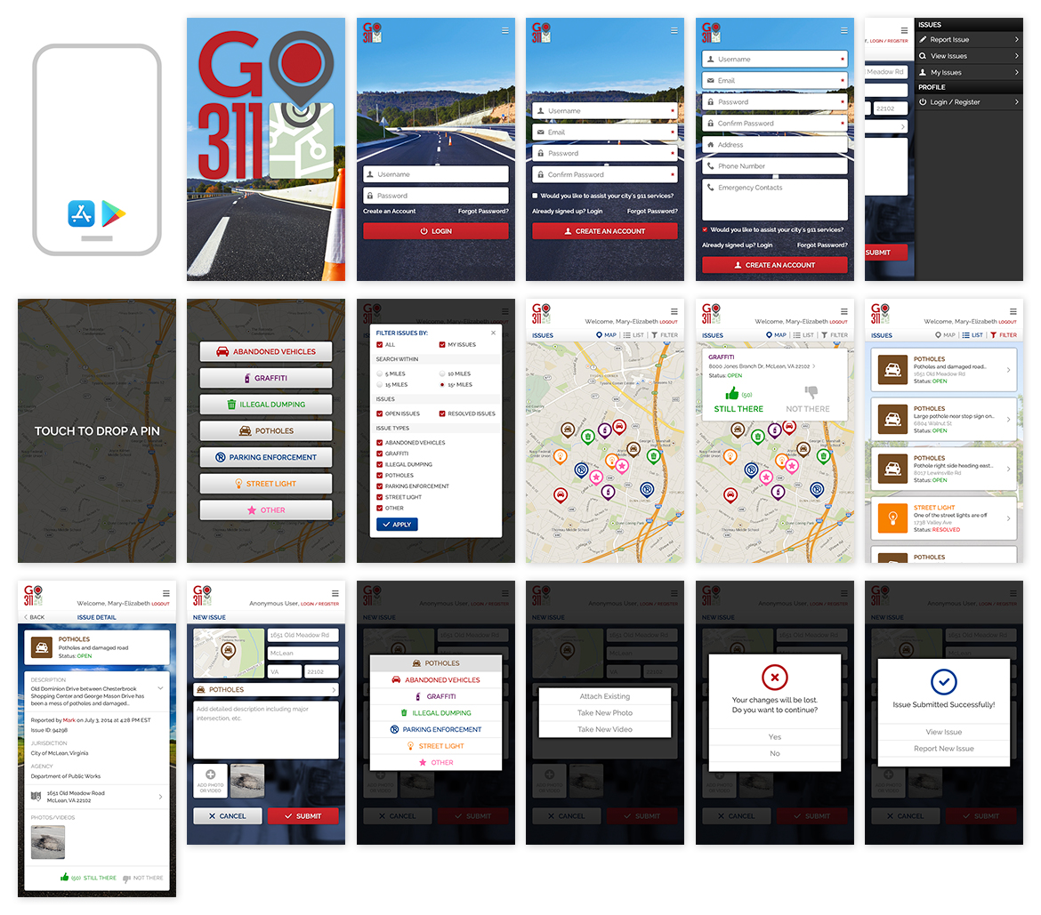 Go 311 Mobile App Design