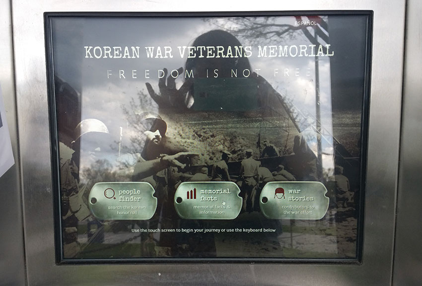 Korean War Veterans Memorial Kiosk