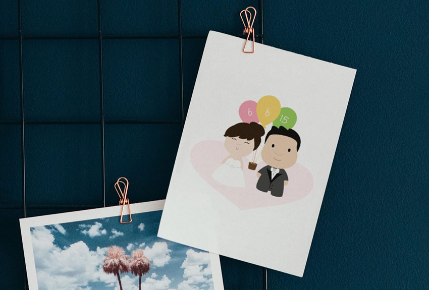 Lilian & Sulav's Wedding Illustration